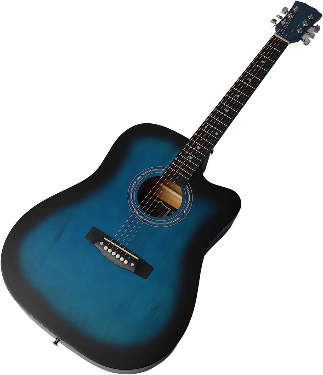 Acoustic Guitar Kit, 41 Inch Guitar Set for Beginners with Picks Capo Spare Strings Strap Bag Basswood Matte Finish Portable