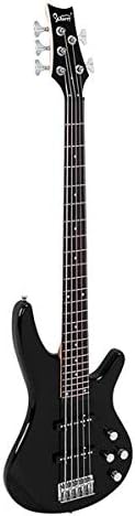 Music Lover GIB Electric 5 String Bass Guitar Full Size Bag Strap Pick Connector Wrench Tool Black 3-7 Days Delivery