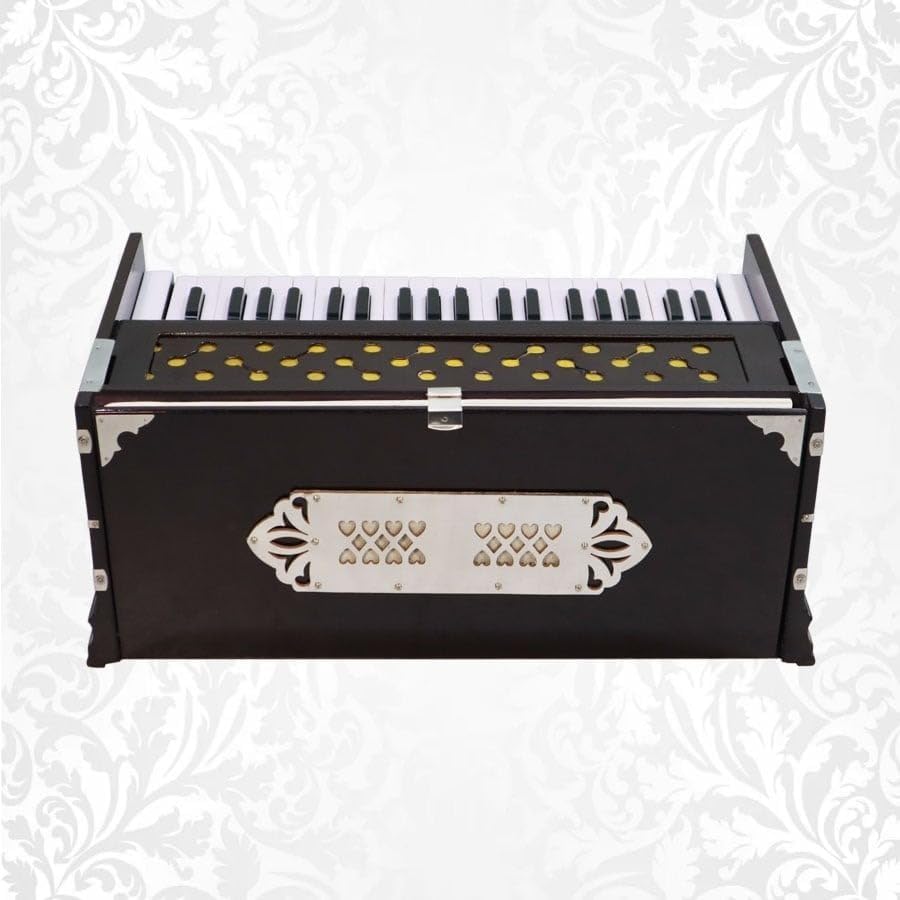 Harmonium 7 Stopper, 3¼ Octaves, Double Bellow, Bass-Male reeds, Indian Music Instrument Harmonium With Cover