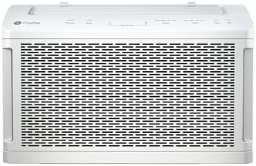 GE Profile ClearView Window Air Conditioner Unit, 8,300 BTU, U-Shaped Adjustable Depth, Energy Efficient Cooling up to 350 sq ft., Ultra Quiet, SMART Home Capable, Includes Remote, White