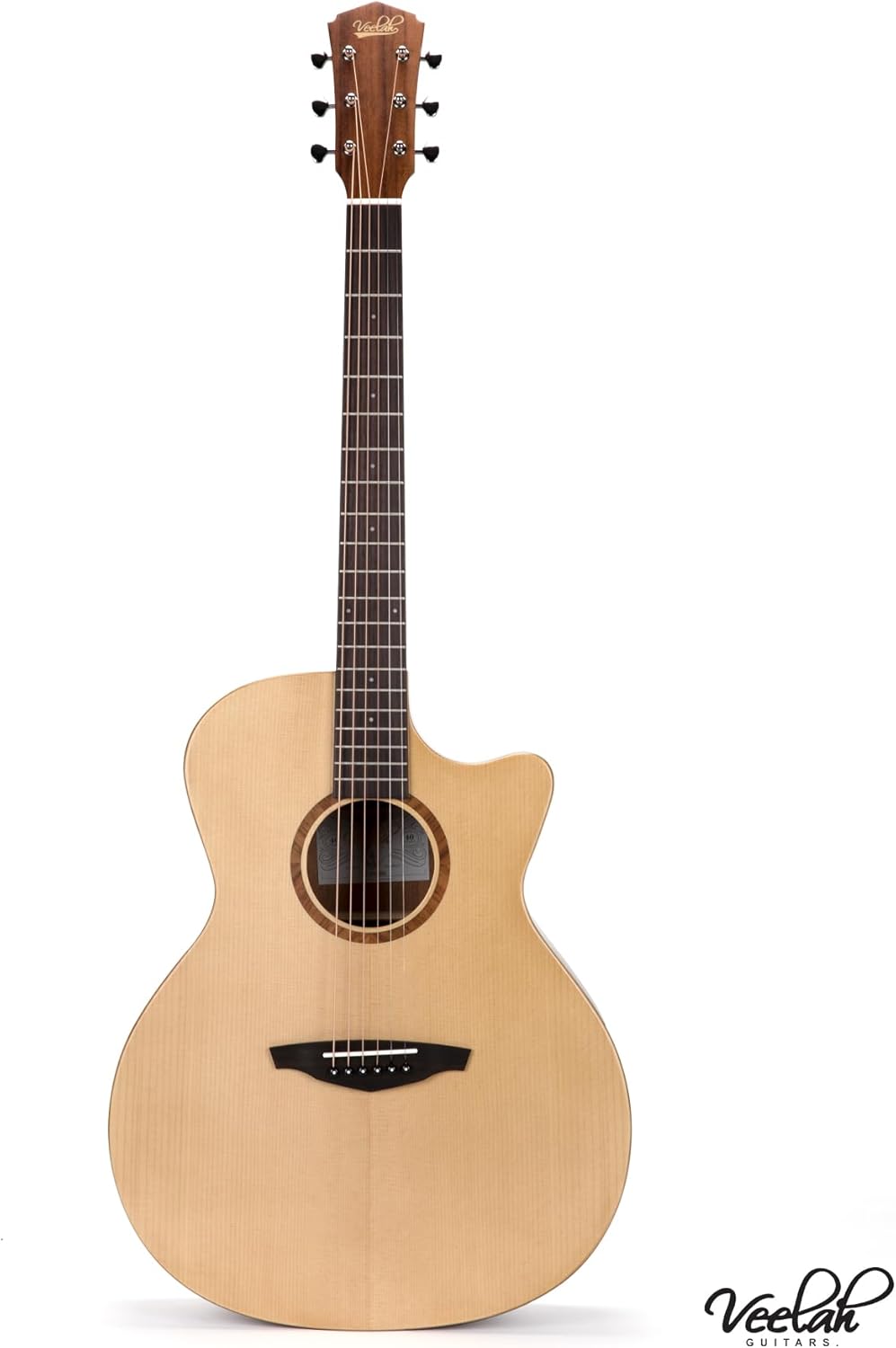 V1-GAC Acoustic Guitar Solid Top GA Cutaway Acoustic Guitar Mahogany Back and Sides with Gig Bag
