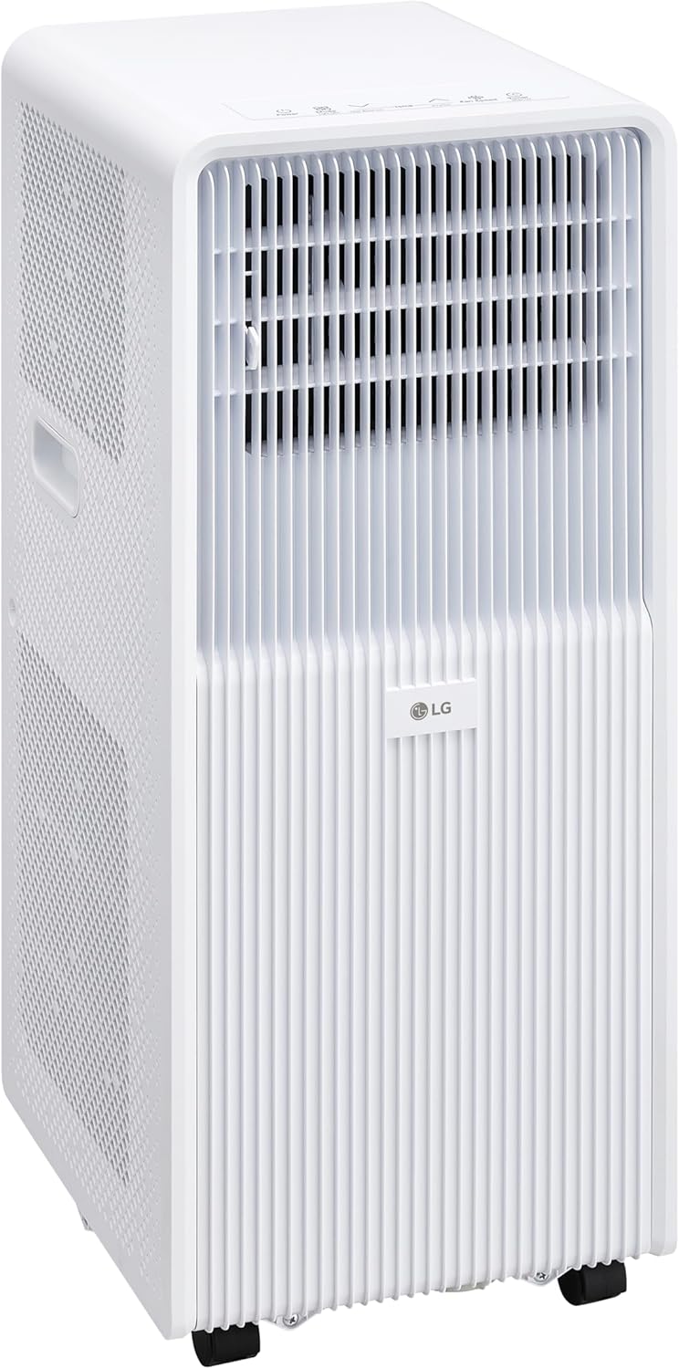 LG 8000 BTU (DOE) / (11000 ASHRAE) Portable Air Conditioner Cools 350 Sqft Easy Install, Remote Control, LCD Display, Washable Filter Eco-friendly AC Unit, White LP0825WFR