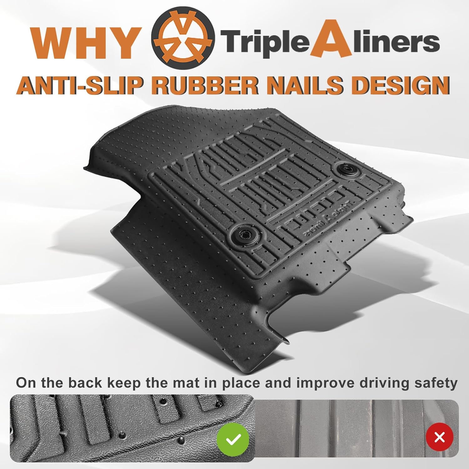 TripleAliners Floor Mats All Weather Liners for 2024 2025 Chevy Silverado EV RST/GMC Sierra EV Denali (Not for WT/LT) Accessories 1st & 2nd Row Full Set TPE Heavy Duty Custom Fit Floor Liners