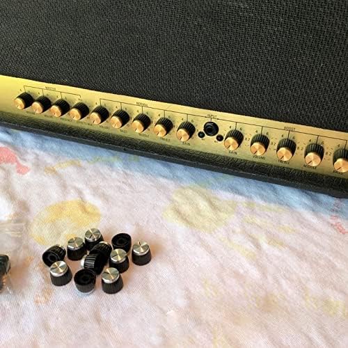 20Pcs Guitar AMP Amplifier Push on Fit Knobs Aluminum Cap Top Fits 6Mm Diameter Pots for Amplifiers