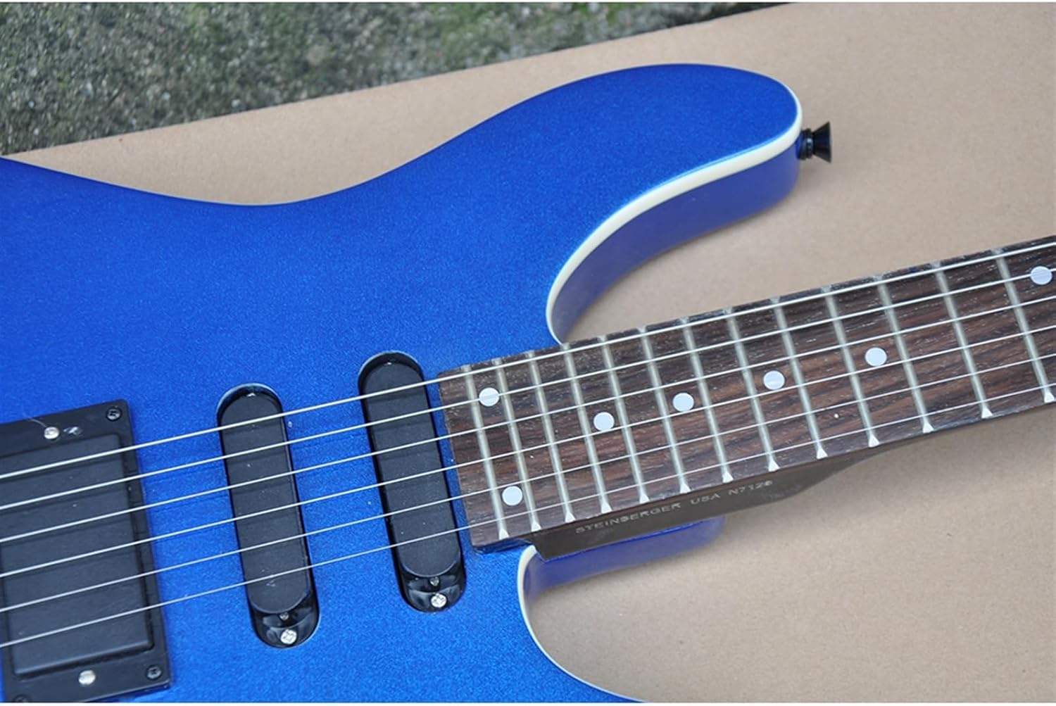 Blue 39 Inches 24 Frets Headless Electric Guitar with Rosewood Fretboard Professional Headless Guitar