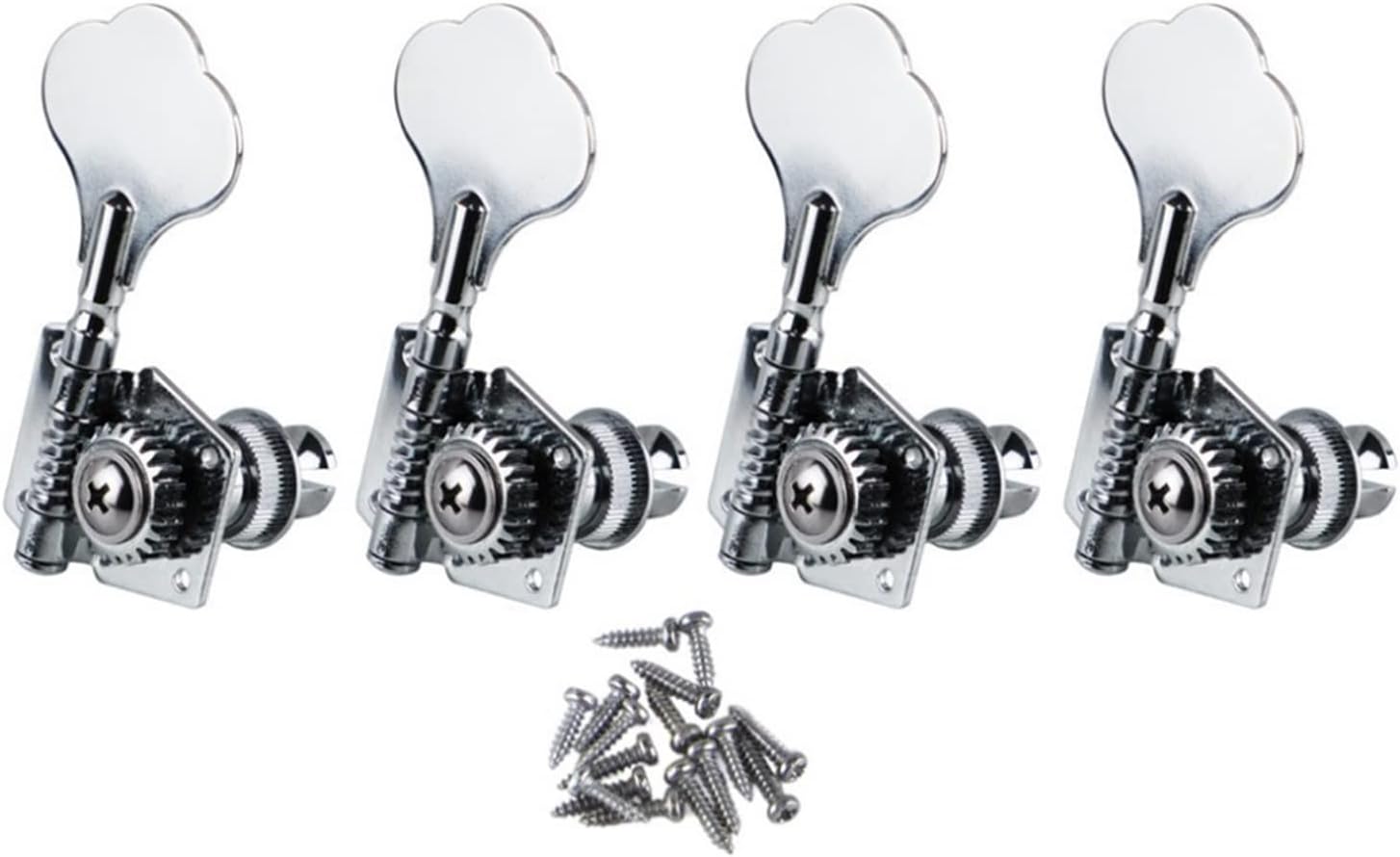 for Right-Handed 4 Strings Bass 4pcs Vintage Open Bass Tuning Keys Pegs Machine Heads Tuners Chrome Guitar Machine Head Tuners