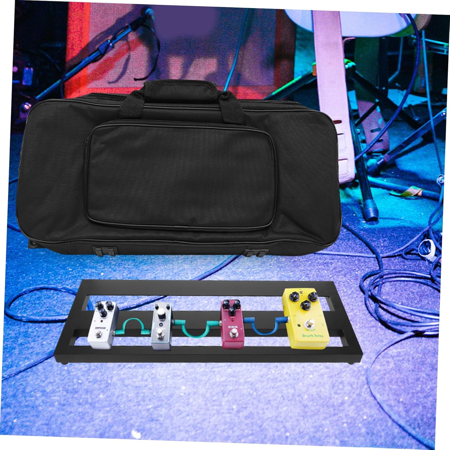 Aluminum Alloy Guitar Pedal Board with Carry Bag Portable Effector Organizer for Musicians for Home the Go Durable and Efficient Musical Instrument Prop