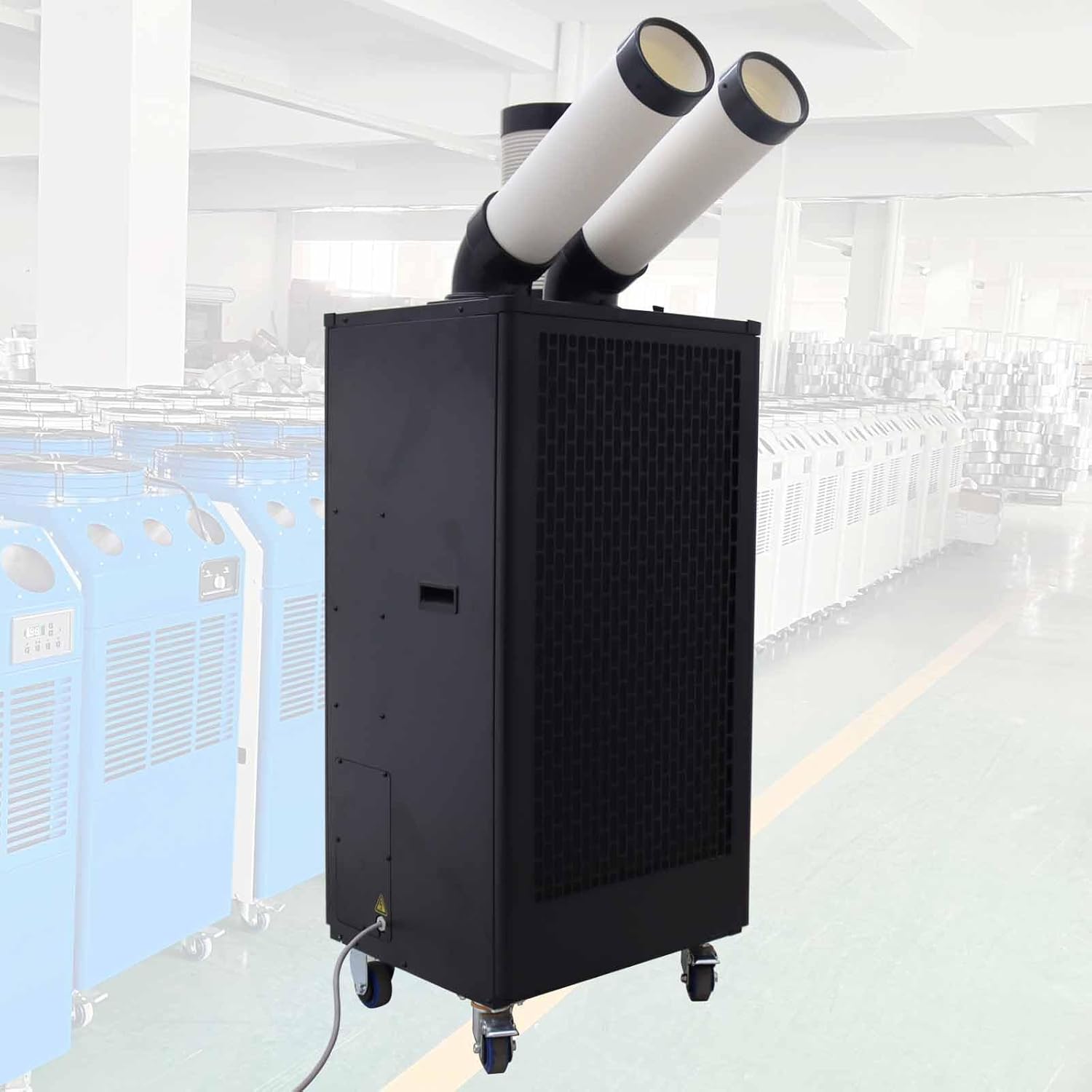 Portable Air Conditioner 550m³/h Industrial Grade Mobile Spot Cooler with 1.3 Gal Water Tank Double Nozzles 12000 BTU 110V 1100W