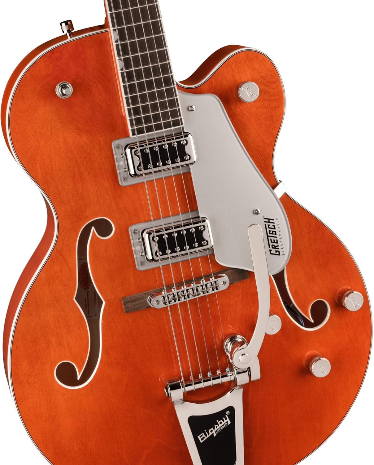 Gretsch G5420T Electromatic Classic Hollow Body 6-String Single-Cut Electric Guitar with Bigsby, Laurel Fingerboard, and Set-Neck Maple Neck (Right-Hand, Orange Stain)