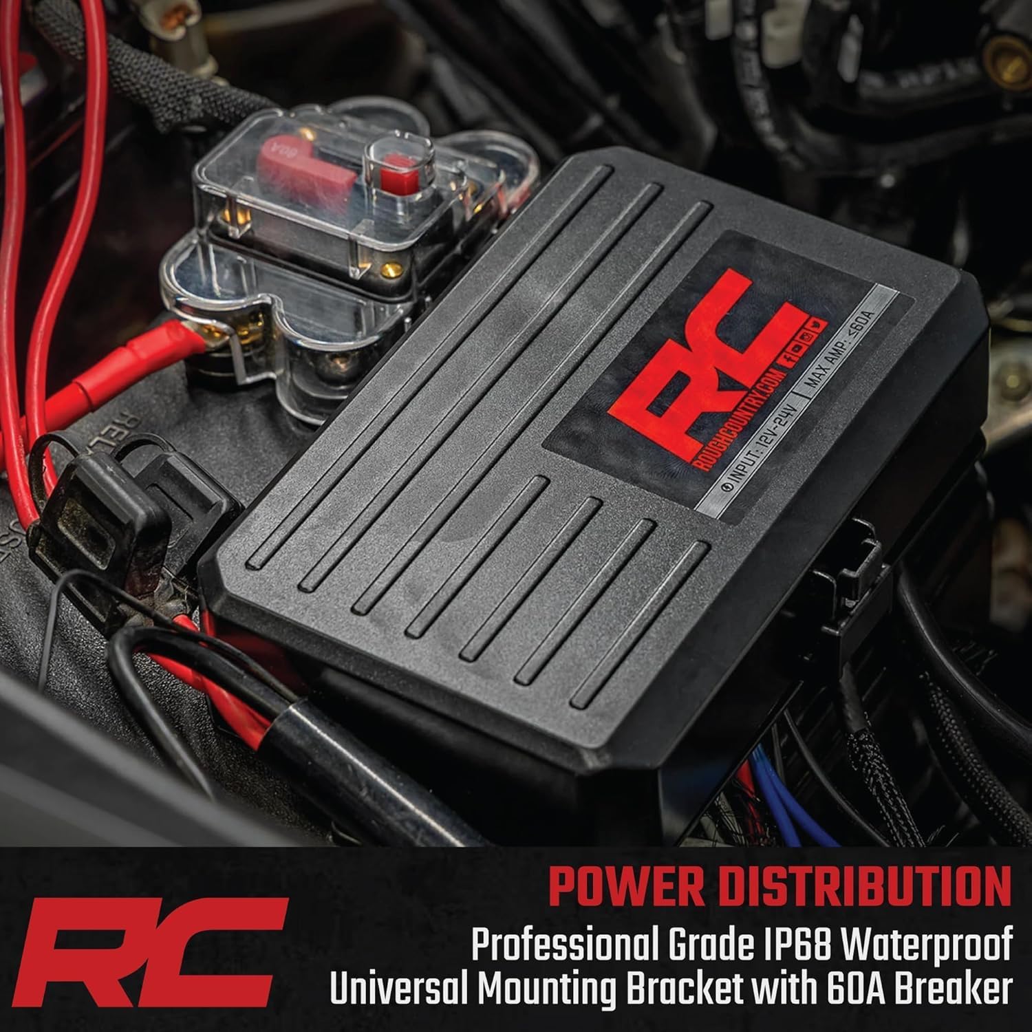 Rough Country 8-Gang Bluetooth RGB Backlit Switch Panel & Relay System - Universal Light & Off-Road Accessory Controller for Truck, Jeeps, UTV, 60A