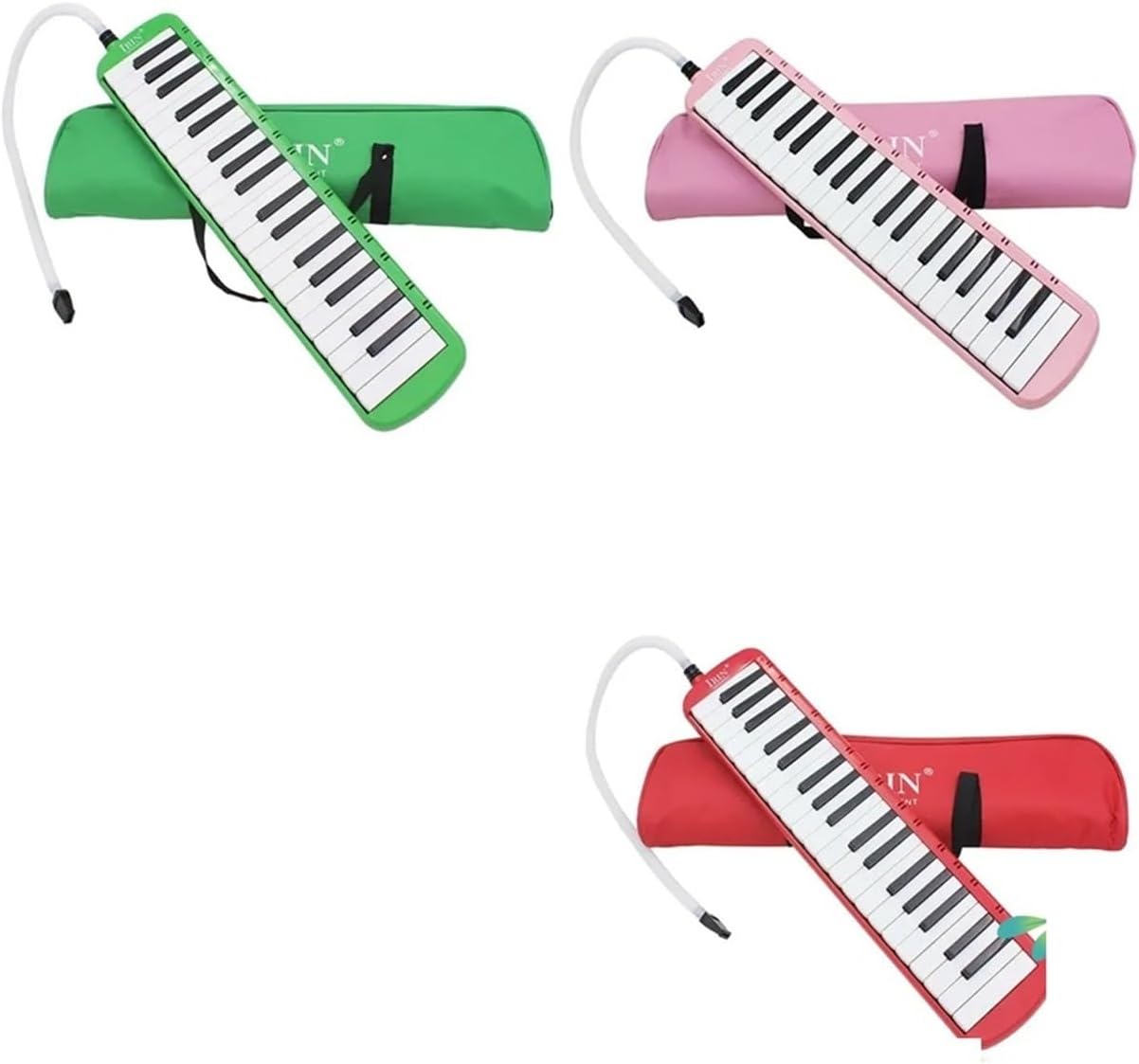 Melodica 37-Key Melodica Portable Tone Piano Mouth Organ Harmonica Pianica Keyboard Instrument With Windpipe Backstrap(Pink)