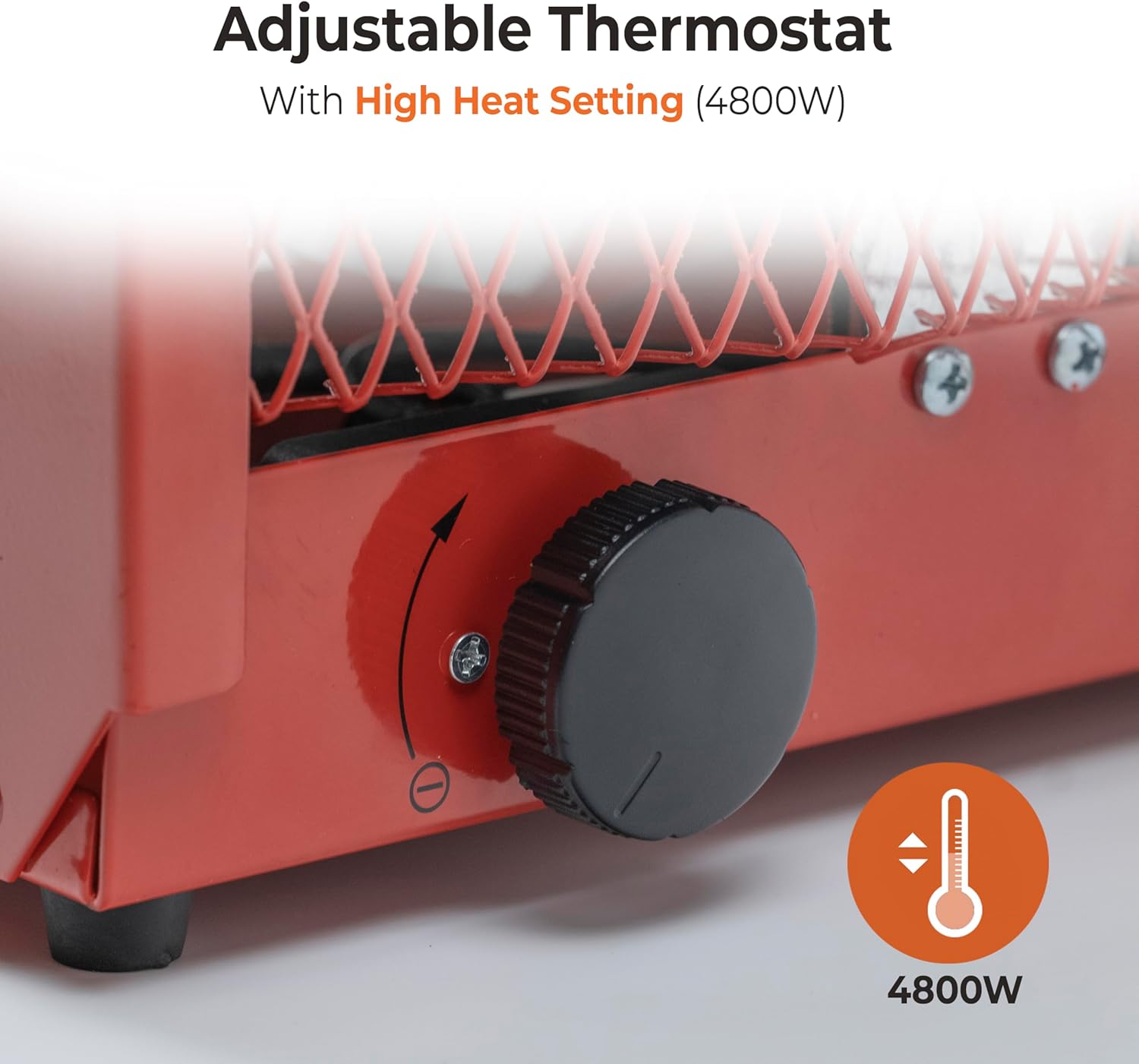 Comfort Zone CZ290 NEMA 6-30P 4,800-Watt Fan-Forced Industrial Heater, Integrated Thermostat Control, Heavy Gauge Steel, Carry Handle with Rubber Feet and Overheat Protection, Red