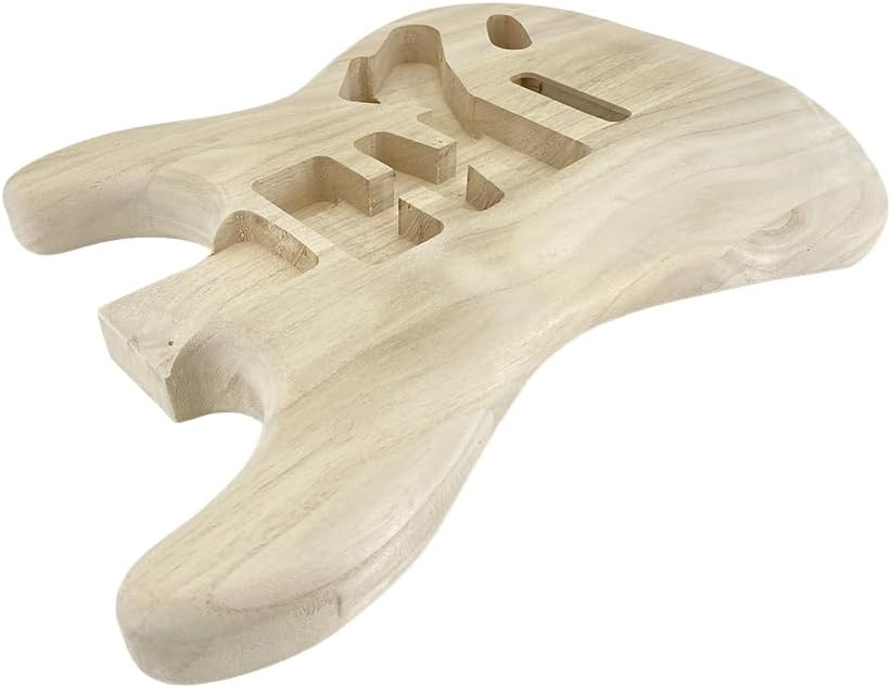 Unfinished Paulownia Electric Guitar Body, HSH Pickup Routing, Lightweight Bolt-On Body for DIY Guitar Projects Replacement (Style 2)