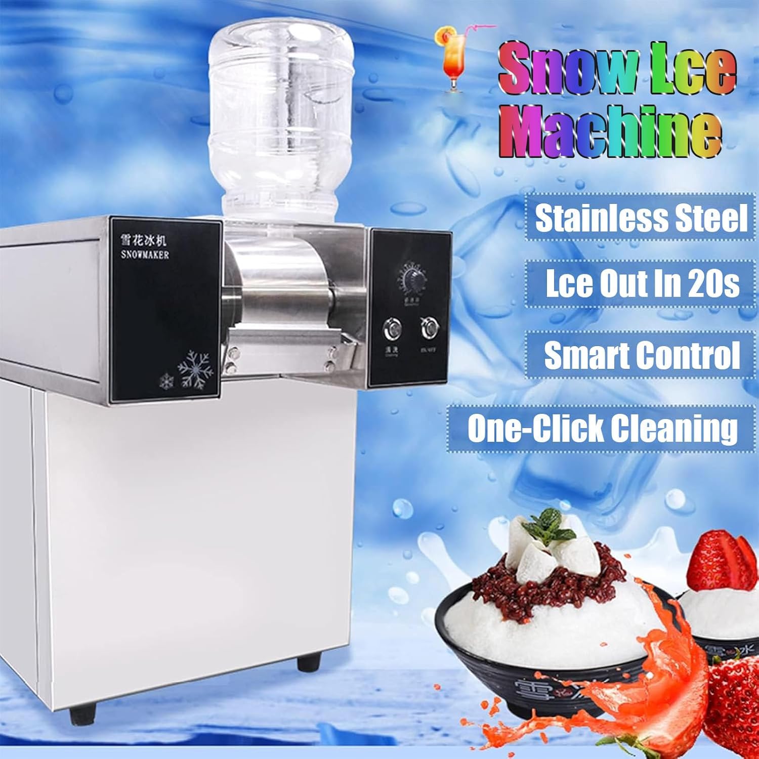 Commercial Korean Kakigori Mesin ES Snow Snowflake Flake Cream Crusher Maker Shaved Ice Shaver Making Machine