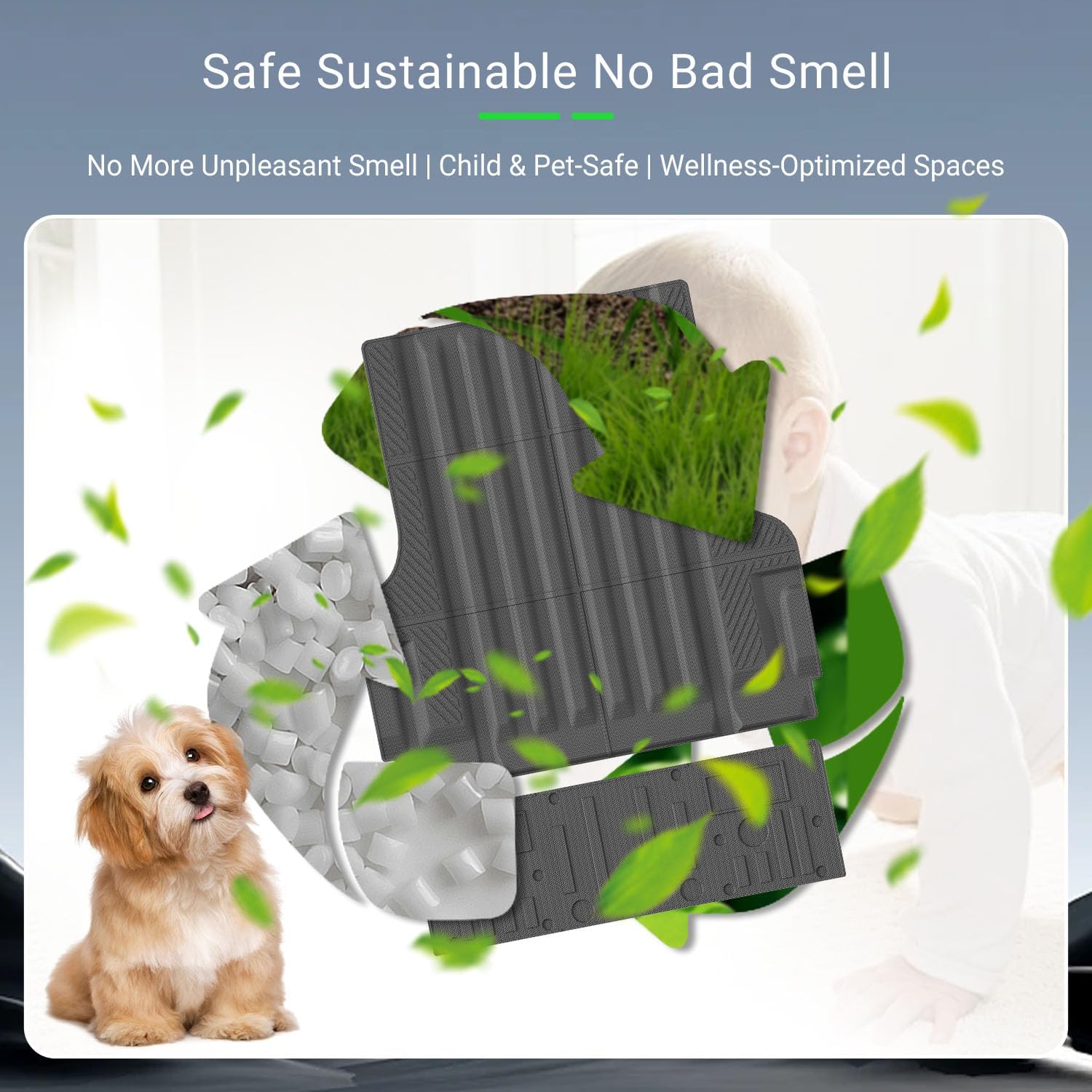 Truck Mat Tailgate Mat Compatible with 2022-2026 Nissan Frontier TPE Truck Liner Replacement for 2022 2023 2024 2025 2026 Nissan Frontier Accessories (Circle Style Tailgate Mat+Truck Mat)