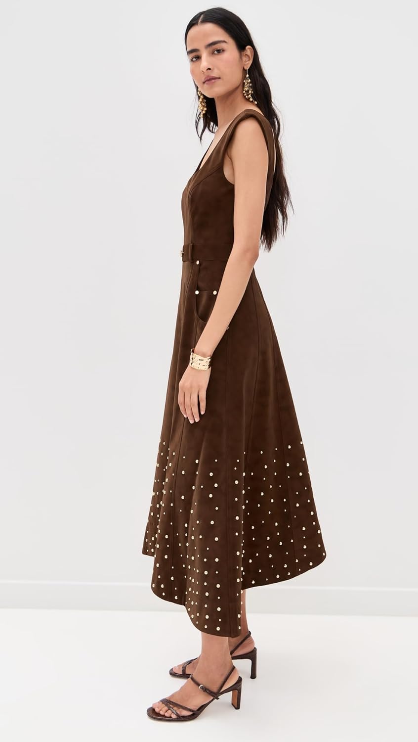 AMUR Women's Kenny Suede Studded Midi