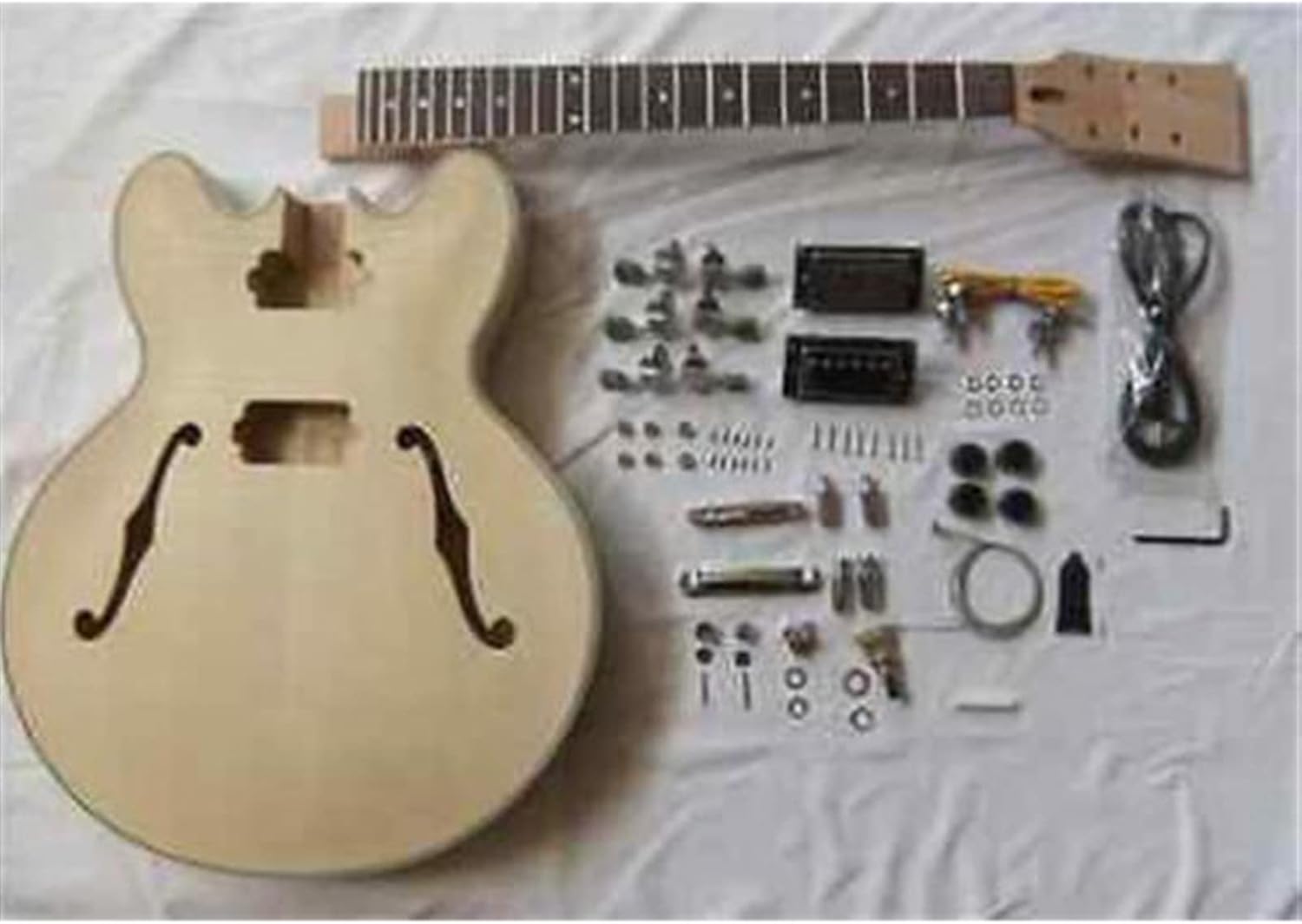 TSTS Electric Guitar Semi-Finished Unassembled Kits for ES-335 Electric Guitar Unfinished Electric Guitar Kit