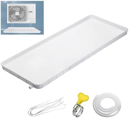 Plastic Drain Pan, Air Conditioner Condensate Drip Pan with 200cm/78.8in Drain Hose, Suitable for Indoor/Outdoor Split Air Conditioners(91.5 * 45 * 3cm/45 * 17.7 * 1.2in)