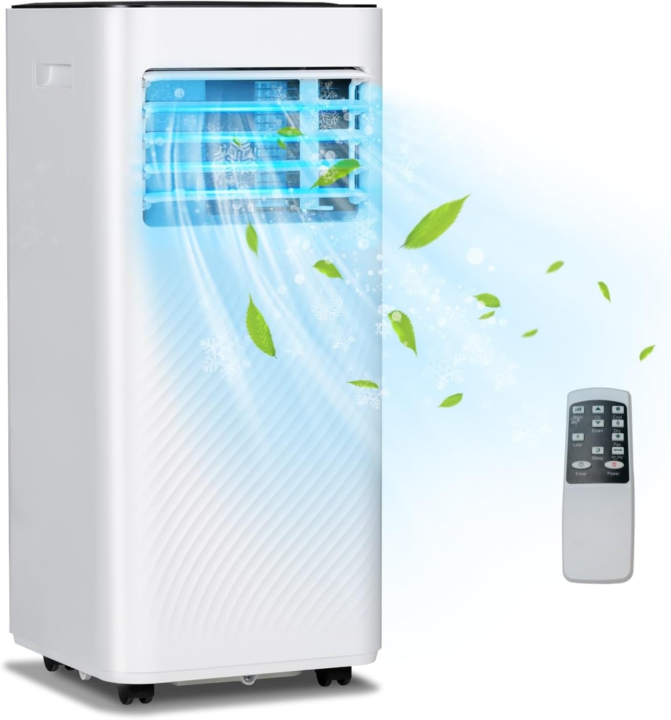 KOTEK Portable Air Conditioners, Cools up to 250 Sq. Ft 4-in-1 AC Unit for Bedroom w/Sleep/Dehumidifier/Fan/Cool Mode, Window Kit/Child Lock, Room Air Conditioner Portable for Home Office (8000 BTU)