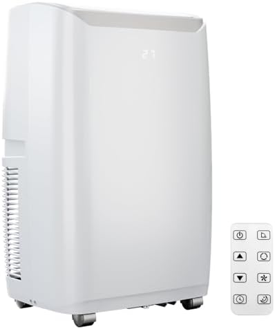 14000 BTU Portable Air Conditioners, 3-In-1 Unit Offers Fast Cooling, Dehumidification, Three-Speed Fan for Rooms Up to 750 Sq. Ft, with a 24-Hour Timer, Remote Control, and Operates Quietly