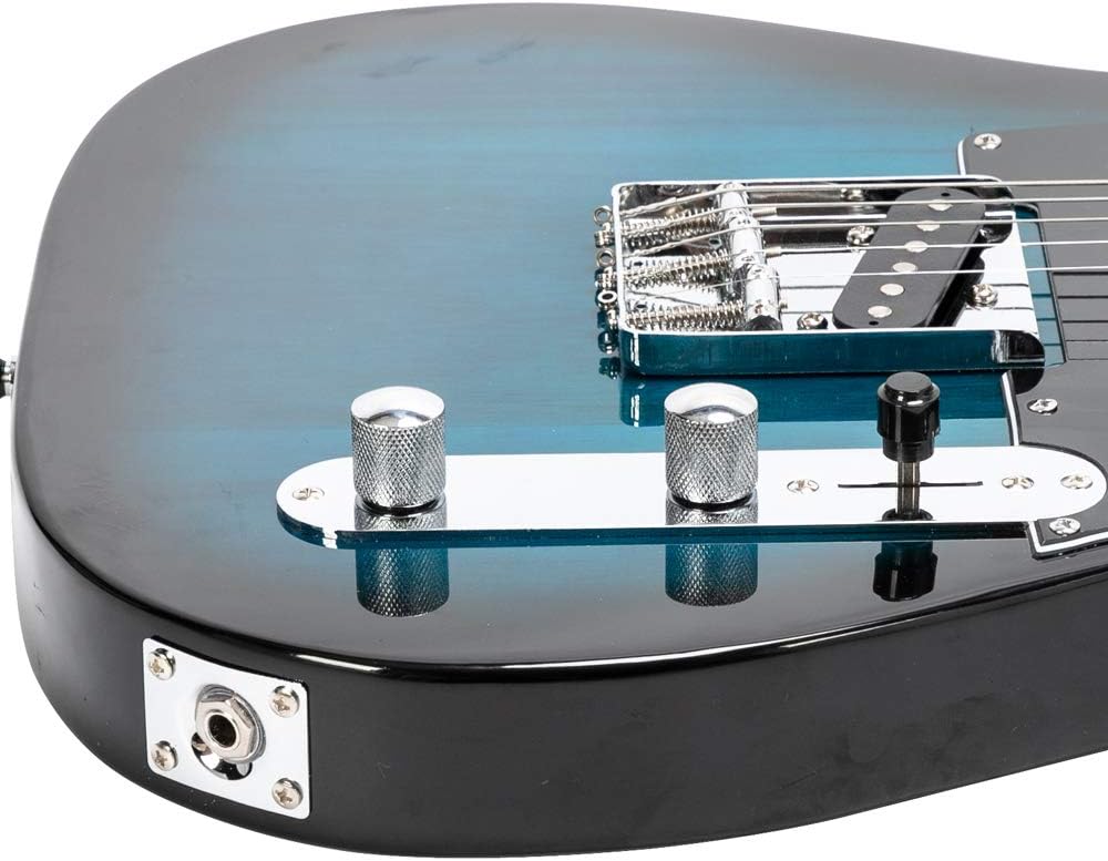 39 Inch Electric Guitar,Maple Fingerboard Electric Guitar SS Pickup Case & Accessories Pack Beginner Starter Package Beginner Kit for Starter (Blue)