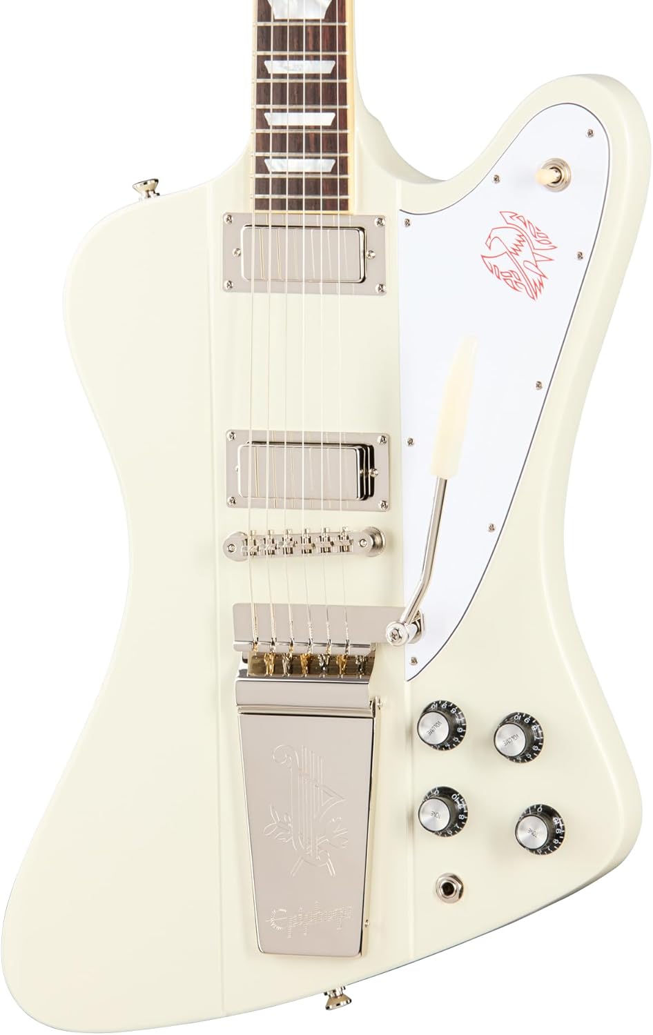 Epiphone Inspired by Gibson Custom 1963 Firebird V, Polaris White with Case