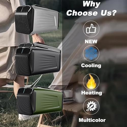 Portable Air Conditioner-Cooling&Heating(5400btu/5600btu),Mini Air Conditioner with Remote Control,4 Modes,Applicable Area 8-10㎡,for Camping Outdoor&Indoor,Rv,Truck,Van and Car,Green
