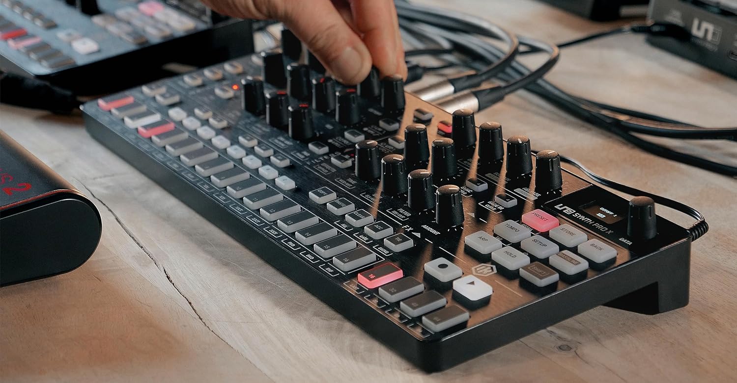 IK Multimedia UNO Synth Pro X, Dual-Filter Paraphonic Analog Desktop Synthesizer, Audio Interface with Modulation Matrix, 12 Studio-Quality Effects, Software Editor, USB/MIDI/CV/GATE/Audio I/O (Black)