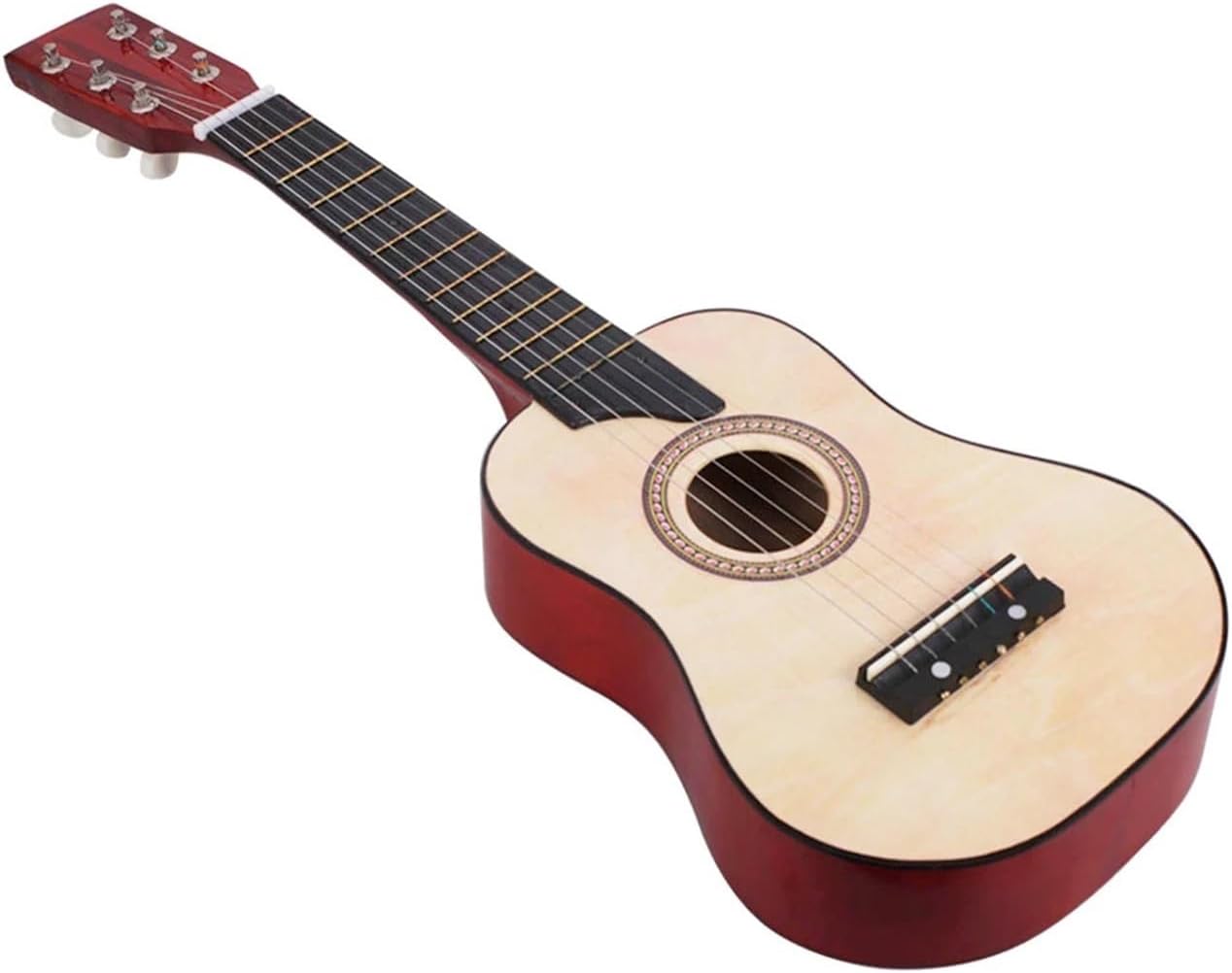 25 Inch Basswood Guitar with Pick Strings Beginner 4 Colors Optional (Color : Red, Size : 25 Inch)