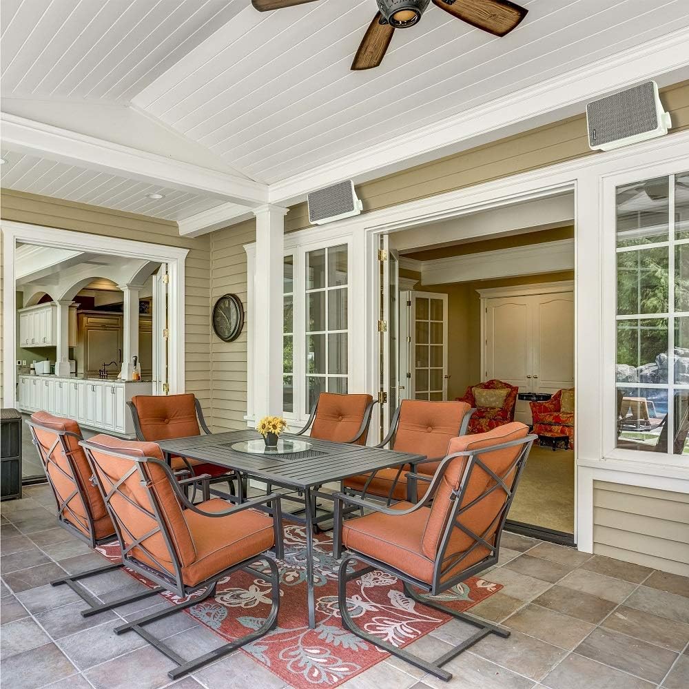 KICKER KB6B 2-Way Full Range Indoor Outdoor Speakers (Pair) Weatherproof Speakers for Patio Garage Poolside in-Home, 6.5 inch woofer, 2x5 inch Horn Tweeter Gray