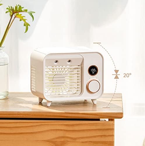 Portable Air Conditioner-2000mAh Rechargeable Personal Air Cooler with 5 Speeds, Quiet Mini Air Conditioner Fan, Desk Cooling Fan for Home, Bedroom, Travel, and Office (Color : Black)