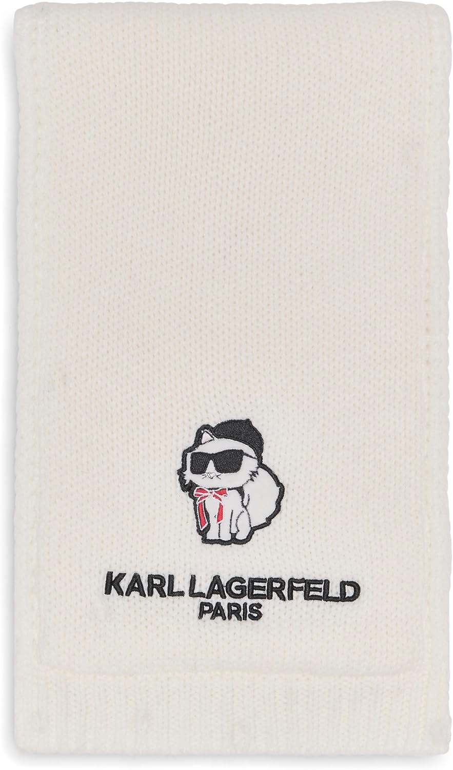 KARL LAGERFELD womens Sassy Choupette Teddy Bear Sherpa Lined Scarf