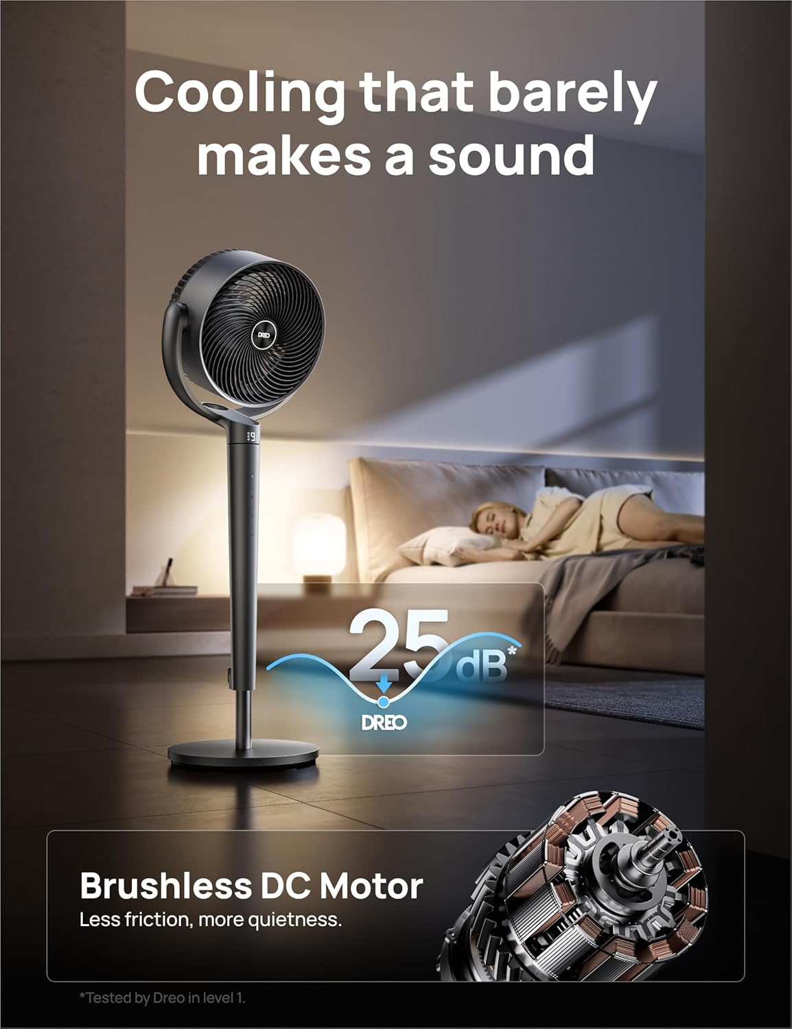 Dreo Oscillating Fan for Bedroom,150°+120° Omni-Directional Quiet Floor Fans with Smart Control, 110ft Pedestal Fan with DC Motor, 9 Speeds, 6 Modes, 43'' Inches, 12H Timer, Wi-Fi/Voice/Alexa