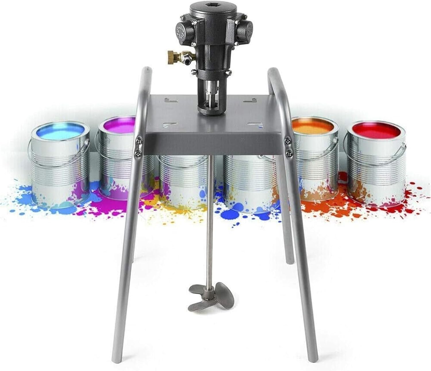 Pneumatic Paint Mixer, 5 Gallon Air Agitator, with Auxiliary Bracket Wheel Agitator, Platform Paint Coating Stirring Machine, for Mixing Plaster, Paint, Mortar, Glue, Coating Materials