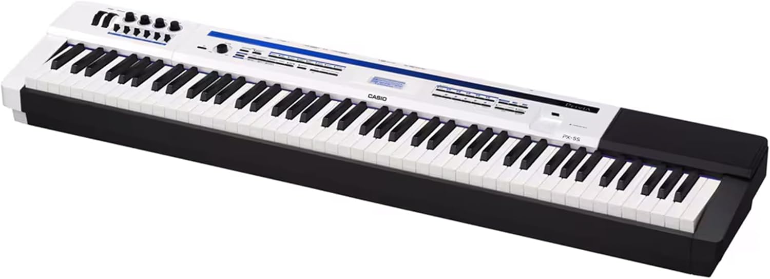 Casio Privia Pro PX-5S 88-Key Digital Stage Piano Bundle with Stand, Bench, Cover, Sustain Pedal, Headphones, Piano Book, Online Lessons, and Polishing Cloth