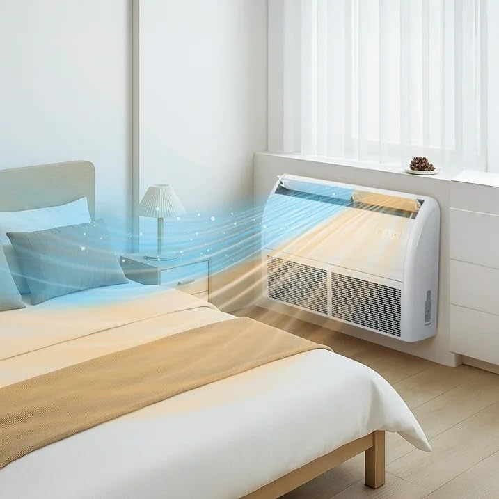 Bonnlo 22200 BTU Floor Ceiling Mounted Air Conditioner with Inverter & Remote Control, 23 SEER2 Ductless Mini Split AC/Heating System with Pre-Charged Condenser, Heat Pump & Installation Kit, 230V