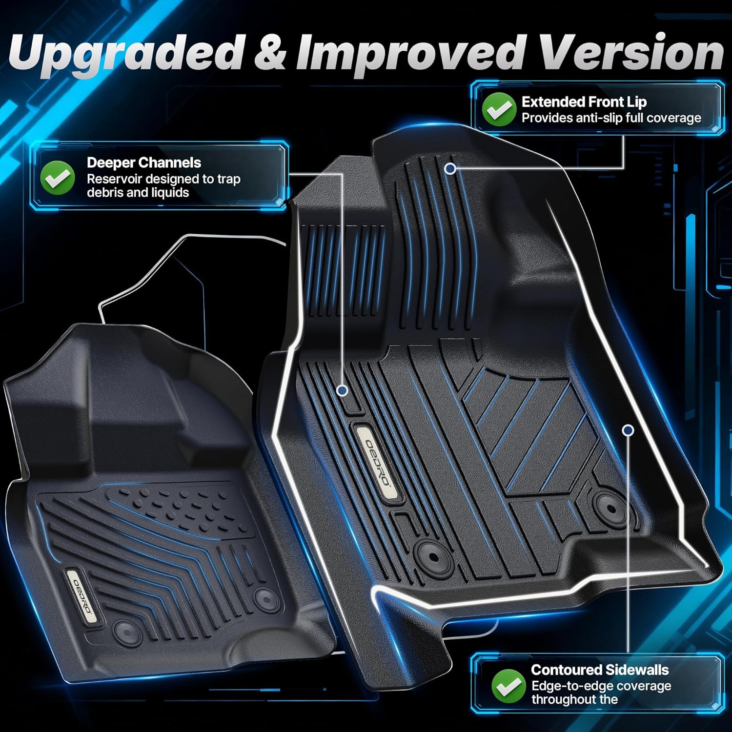 OEDRO Upgraded Floor Mats Fit for Honda Odyssey 2026 2025-2018, All Weather TPE Floor Liners, Car Mats Tailored Fit Odyssey Accessories, 1st and 2nd 3rd Row with Cargo Liner