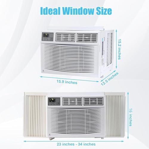 Window Air Conditioner - 12,000 BTU For Medium Rooms Up To 550 Sq Ft.,3-In-1 Fan & Dehumidifier Window AC Unit,Supports Remote Control Via Mobile Phone or Remote Control,White
