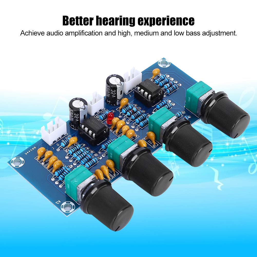HD Audio Amplifier Dual Core NE5532 Sound Module, Stereo Bass Treble Control, Dual Channel Output, Home Theater Audio System
