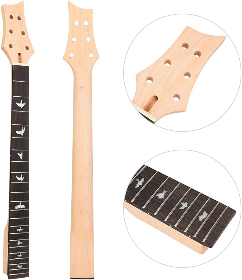 Electric Guitar Neck, 22 Frets Electric Guitar Neck Fingerboard Solid Wood Blackwood Fingerboard for Electric Guitar Musical Instrument Accessories for Electronic Guitar Lovers Electric Guitar Neck