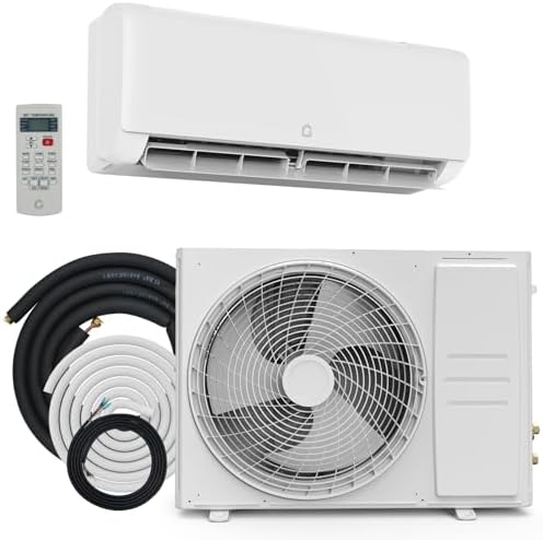 18000 Btu Mini Split AC Heating System, Wifi Enabled Mini Split Air Conditioner with 21 SEER2 Inverter, Heat Pump, 208-230V for Rooms Up to 1250 Sq. Ft, White