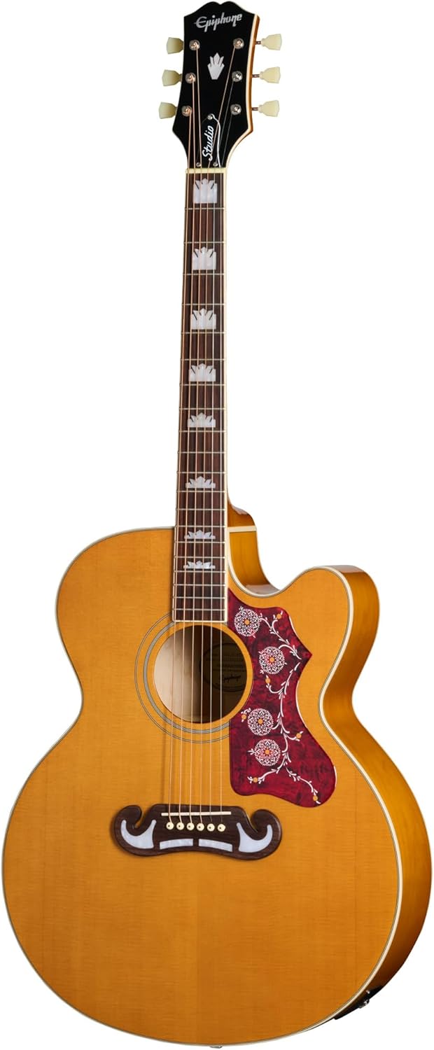 Epiphone J-200 Studio EC Jumbo Acoustic Electric, Natural with Bag