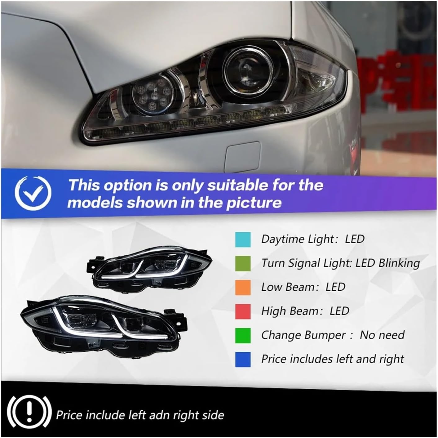 Car Lights Compatible For Jaguar XJ XJL 2012-2019 Auto Headlight Assembly Upgrade Style Design Dynamic Lamp Exterior Accessories(Without afs)