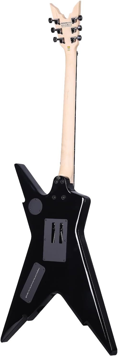 Leo Jaymz Diminator 6-String Electric Guitar, Bone Nut, 24 Fret, Mahogany Body with Roasted Maple Neck, Rose Wood Fretboard, Alnico V Pickups, Double Way Tremolo System With Locking Nut(Black-Red)