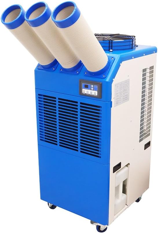 Industrial Portable Air Conditioner with Wheels 14L Large Tank Commercial Spot Cooler Adjustable Air Outlet Ideal for Hospitals Workshops Outdoor Events 220V 2.4KW