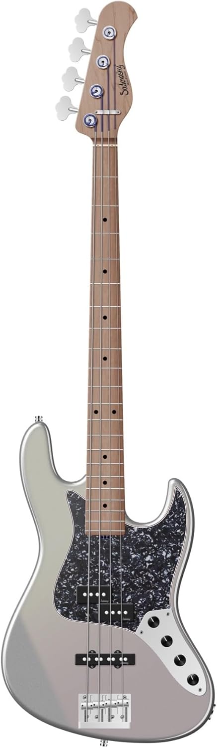 Sadowsky MetroExpress Hybrid P/J Bass Guitar - Solid Silver Metallic, Roasted Maple Fingerboard