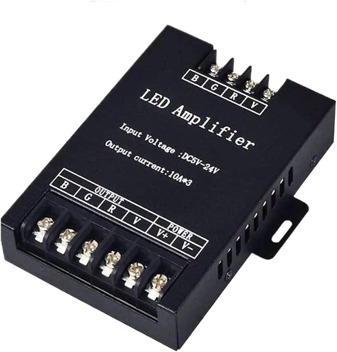 DC5V-24V 30A Iron Case LED Controller Signal Amplifier 3 Channels Suitable for 5050 3528 RGB Light Strip Power Repeater
