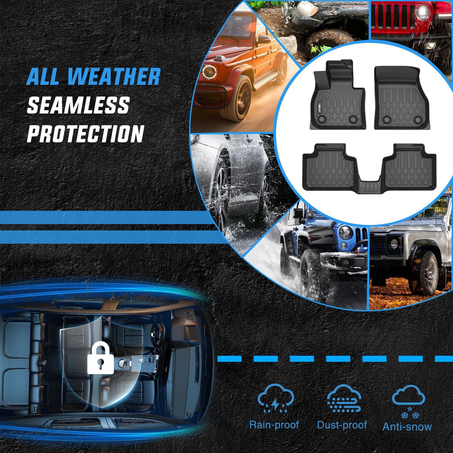 Nilight Floor Mats for 2025 2026 Mini Countryman (Not for SE/Electric Models) All Weather Custom Fit Heavy Duty Floor Liners