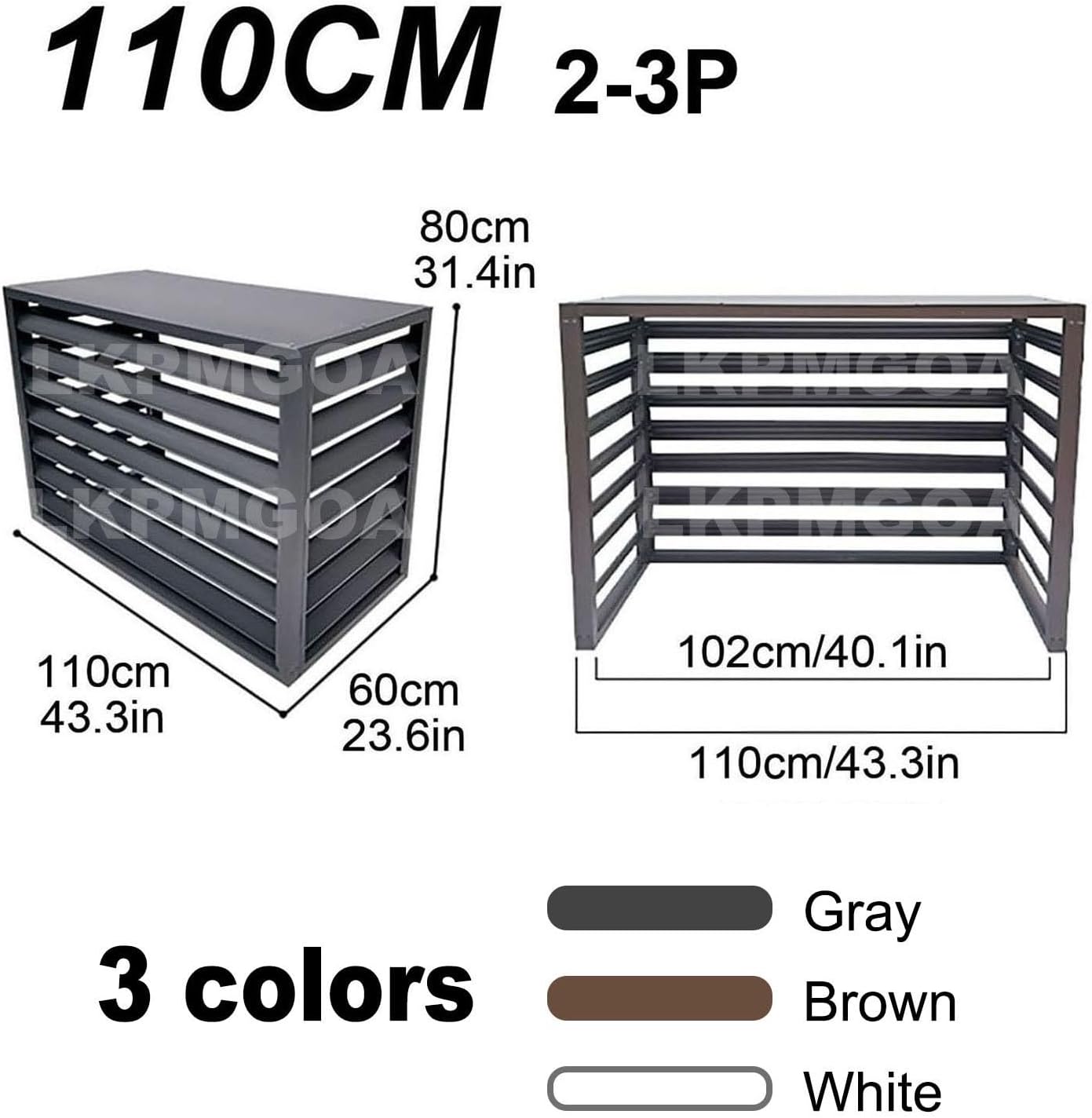 Air Conditioning Cover Aluminum, General Purpose Outdoor Air Conditioner Fence, Rainproof, Keep Away Branches and Leaves(Brown,110cm)
