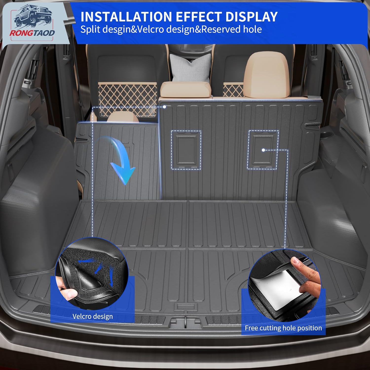 Rongtaod Floor Mats Compatible with 2025 2026 Chevrolet Equinox GMC Terrain NO EV Trunk Mat Trunk Liner Cargo Liner Door Still Protector Chevy Equinox Accessories (Floor Mats Full Set 10pcs)